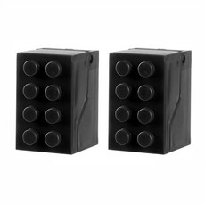 컬러 블럭모양 벽부착 칫솔꽂이 2P HG540, 블랙