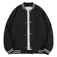 투니스 스타일리시 캐주얼 루즈핏 스플라이싱 긴소매 야구 점퍼