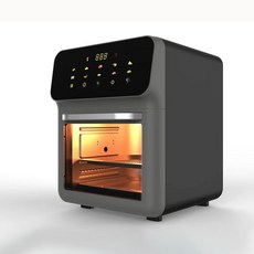 15L大容量 多功能空氣炸鍋 旋風烤箱 家用電烤箱, FD-1015B 黑灰色110v