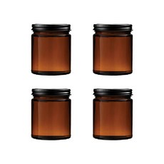 캔들 디퓨저 용기 고급 유리병 화병, 캔들용기, 엠버 100ml 4개