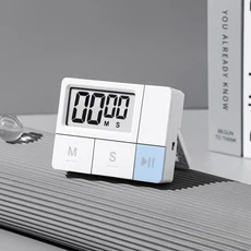 새로운 전자 타이머 시각적 디스플레이가 있는 주방 요리 타이밍 도구 집에서 및 학생 세션을 위한 시간 알, 01 White