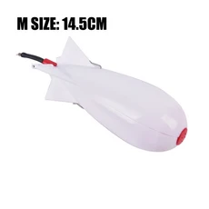 PRO BEROS 잉어 낚시 로켓 피더 Spod Bomb 플로트 루어 미끼 홀더 Spomb 펠렛 로켓 피더 위치 기어 액세서리, White M, 1개, [12] White M