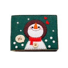 證件卡套夾材料包︱不織布卡套夾 手工布藝卡包 手作材料包︱麥手作, A雪人