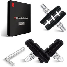자전거 브레이크 패드 CNC 2쌍 V-브레이크 70mm V 블록 세트 산악 도로 MTB 사이클 림용 캔틸레버 신발., 55mm-Black, 1개