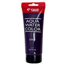 티티 아쿠아물감 220ml 대용량 수채화물감 14색 어린이집 유치원 초등학교 신학기 미술용품, 보라