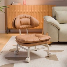 이동식 등받이 의자 작업 낮은 바퀴 체어 스툴 소형 미니멀 커피테이블 휠, 4. 노란색 사각등받이 작은