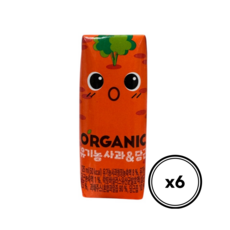 오가닉 크니쁘니 사과 & 당근 주스, 125ml, 6개