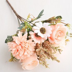 마벨인홈 플라워 로즈 믹스 인테리어 조화 꽃다발, 1개, 샴페인 믹스