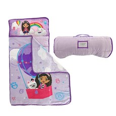 DreamWorks Gabby's Dollhouse 61cm(너비) x 114.3cm(길이) 부드러운 유아용 낮잠 매트 베개와 담요 포함 유치원 어린이집 및 여행에 적합
