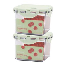 락앤락 비스프리 스테커블 정사각 밀폐용기 680ml, 단품, 2개
