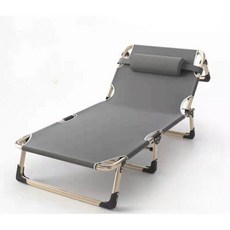 플라스틱 선배드 태닝 접이식 야외 선베드 강화 간이 휴식 일광욕 기본 원형 튜브 미끄럼 방지, 보강 원형 튜브 그레이+겨울 여름 패드