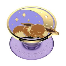 PopSockets 접착식 폰 그립 홀더 휴대폰 스탠드 포켓몬 - Bulbasaur 테라리움 373508, 접착제, 잠자는 이브이