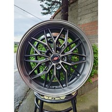 FK鋁圈 19吋 5/108 5/112 5/114.3 內爪消光夜黑 外唇黑透 鋁合金輪圈, 1個