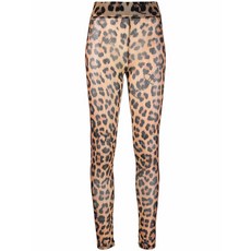 필립플레인 레오파드 프린트 세미 시스루 레깅스