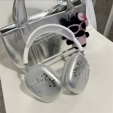 오픈레드 헬로 키티 에어팟 맥스 방수 넘어짐 방지 블링 투명 케이스 2P, 1세트, silver, Hello Kitty
