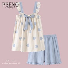CIUUC Paibang Nu Pajamas 여성 여름면 얇은 조끼 콘돌 벨트 여름 외국인 가구 의류 세트 2022 새로운