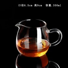 加厚耐熱玻璃公道杯 功夫茶具手工製作耐高溫茶道配件, 1個, 圓肚肚400ml（加厚）