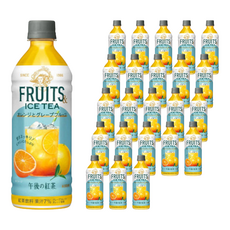오후의홍차 프루트 & 아이스 티 오렌지와 그레이프프루트 페트병, 24개, 500ml