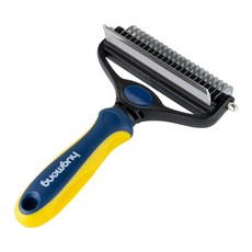 허그몽 대형견 이중모 진도빗 리트리버 웰시코기 털갈이용 특대 죽은털제거 빗, 네이비 S+L, 1개