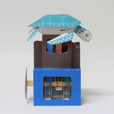 나태지옥 종이 기념품 종이접기 특별한 소장품 선물, 파란 거북이 알 낳는 모습