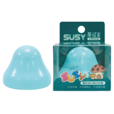 SUSY世喜 蘑菇蛋奶嘴收納蓋－四色 香草奶嘴專用 食品級矽膠 防掉落防塵, 1個, 粉藍