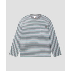디키즈 남녀공용 긴소매 티셔츠 파인 스트라이프 포켓 롱슬리브 DIKU261LRTL001GR