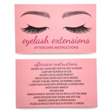 100 래쉬 익스텐션 애프터케어 카드 지침 클라이언트 테크니션 액세서리핑크 4종, 1개