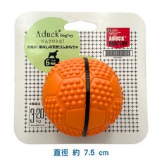 Aduck 狗狗潔牙按摩發聲球 大顆 橙色, 1個, 橙色(大顆)