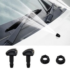 Tuxihapp 자동차 전면 윈드실드 와셔 노즐 2개 0.8cm(0.35인치) 조절 가능한 이중 구멍 와이퍼 스프레이 노즐 키트 범용 팬 모양 자동 앞유리 스프레이 헤드 교