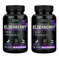 Zeal 엘더베리 아연 비타민C Elderberry 500mg 100캡슐 2개