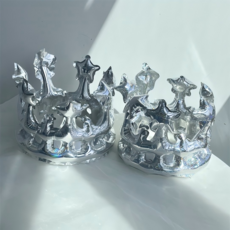 파티용 알루미늄 크라운 입체 생일 공주 왕관 풍선, 1개, 21cm*78cm 실버