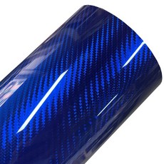 PET 5D 고광택 크롬 블루 카본 파이버 비닐 필름 DIY 자가 접착 데칼 스티커 자동차 랩핑, Blue, 30cm x 152cm