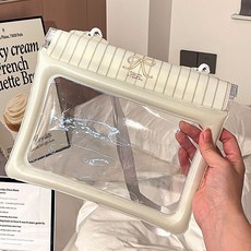 高顏值手機防水袋可觸屏拍照密封袋戶外游泳漂流大容量斜挎收納袋, 1個, 蝴蝶結黃色