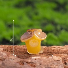 微景觀苔蘚裝飾品 - 創意仿真蘑菇DIY擺件, 仿真蘑菇實色-小號黃色平菇, 1個