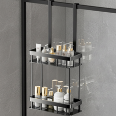 일상플랜 샤워부스 걸이형 선반, 1개, 블랙