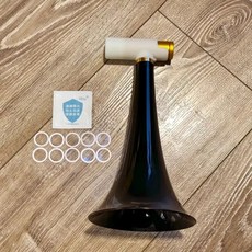 拾光優選好物 金屬喇叭聲亮 專業卡祖笛 大喇叭卡祖笛 大號卡祖笛 演奏級卡祖笛 喇叭卡祖笛, 1個, 曜石黑+一盒笛膜