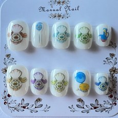 Manual Nail 珍珠美人魚貝殼穿戴甲 XS M, 1個, S