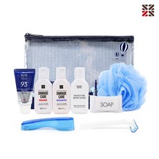 여행용세면도구 파우치 샤워볼포함6종, 1세트