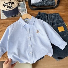 兒童春秋長袖襯衫 男童寶寶韓版寬鬆卡通柔軟上衣