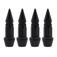자동차 총알 밸브 캡 오토바이 휠 타이어 방진 커버 45/60mm 스파이크 외장, 06 45MM BLACK