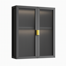 好的家居 壁掛雙開門吊櫃 壁櫃 浴櫃 廚房吊櫃 吊櫃 廚房壁掛置物櫃 廚房收納櫃 浴室置物櫃 免打孔置物櫃 壁掛式櫥櫃, 【黑色】2層/40cm, 黑色,2層-寬40公分