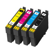 모노테크 엡손 호환잉크 세트 T177, 1세트, 검정+파랑+빨강+노랑