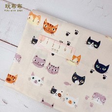 玩布布 幼兒園手帕/圓形手帕夾/擦手巾 - 可愛造型、柔軟親膚、吸水速乾, 1個, 貓貓, 貓貓