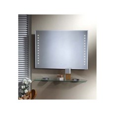 華冠牌 橫式雙排小圓點 LED燈衛浴鏡 70x50cm 觸控式 電熱除霧 防蝕明鏡 附玻璃平台 浴室鏡, 210, N/A