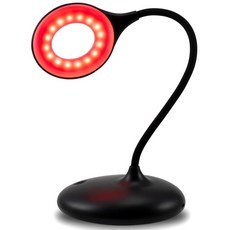 BIYING 紅光眼睛舒適護理小桌燈 亮度3級調整 LED紅光充電式檯燈 (625 630nm), 黑色