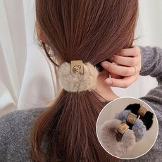 헤어슈슈 페이크퍼 곱창끈 겨울헤어 똥머리 헤어끈