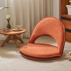 에코 소라노 좌식 의자 두꺼운 바닥 의자 등받이 접이식 의자, 오렌지, 1개