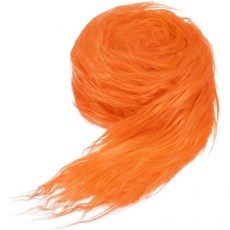 인조 모피 원단 프리컷 스트립 59x2 인치 플러시 스퀘어 플러피 퍼지 크래프트 DIY 공예/크리스마스/할로윈 놈 수염/코스프레 브라운, Orange, 59x2 Inch