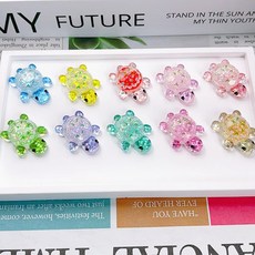爆閃烏龜 創意碎鑽烏龜 烏龜公仔 DIY裝飾配件 盲袋卡通擺件, 碎花烏龜-2cm【顏色隨機一個】, 1個