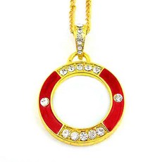 紅色放大鏡長項鍊放大倍數 5 倍鍍金色, 1個